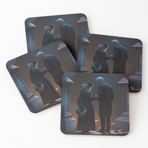 Item preview, a widow grieving and standing over the grave of her hu 2.p designed and sold by CosmicArtifact.