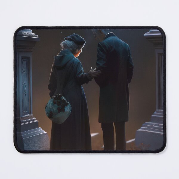 Item preview, a widow grieving and standing over the grave of her hu 2.p designed and sold by CosmicArtifact.