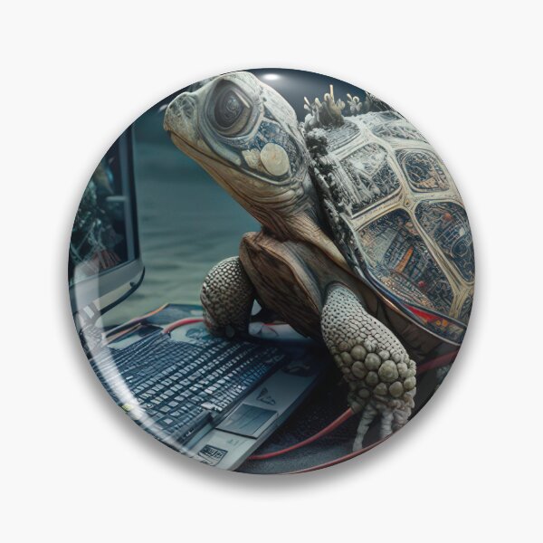 Item preview, a turtle uploading its mind to a comp 2.p designed and sold by CosmicArtifact.