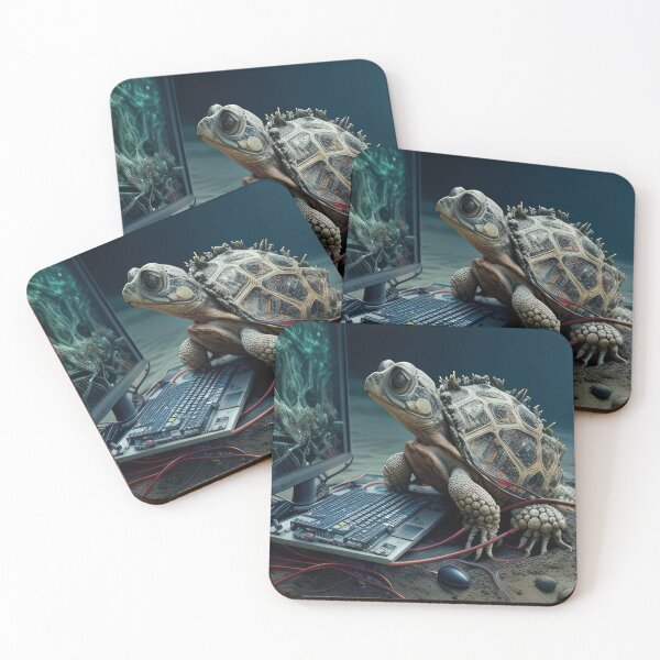Item preview, a turtle uploading its mind to a comp 2.p designed and sold by CosmicArtifact.