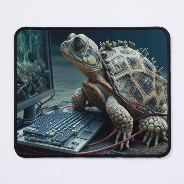 Item preview, a turtle uploading its mind to a comp 2.p designed and sold by CosmicArtifact.