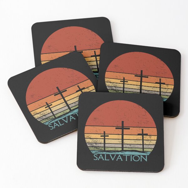 Item preview, Salvation Christian Cross Sunset Silhouette Design designed and sold by CrossAndCrown.