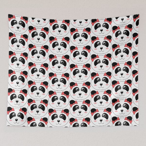 Item preview, Adorable Panda Bear with Bows on Ears  designed and sold by Suzakara Designs.