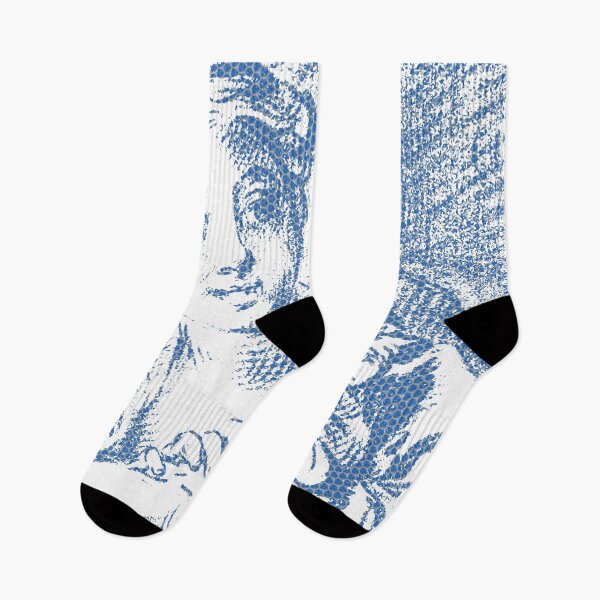 Item preview, A Young Girl holding a Cat by 18th century French Artist  Louis Marin Bonnet Polka Hexagonal Honeycomb Fill designed and sold by pelagio.