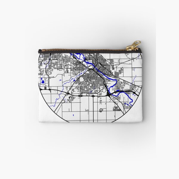 Item preview, Waterloo, Iowa Road Map Art - Blue Rivers and Dark Roads designed and sold by Formatist1.