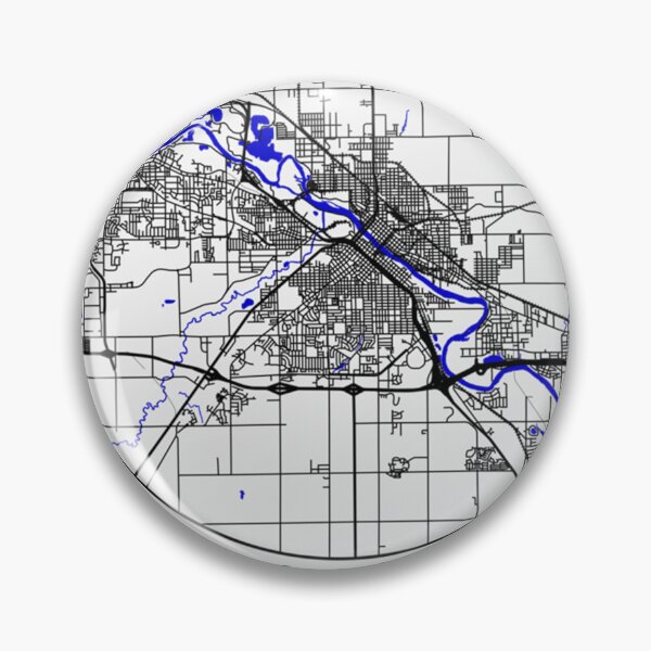 Item preview, Waterloo, Iowa Road Map Art - Blue Rivers and Dark Roads designed and sold by Formatist1.