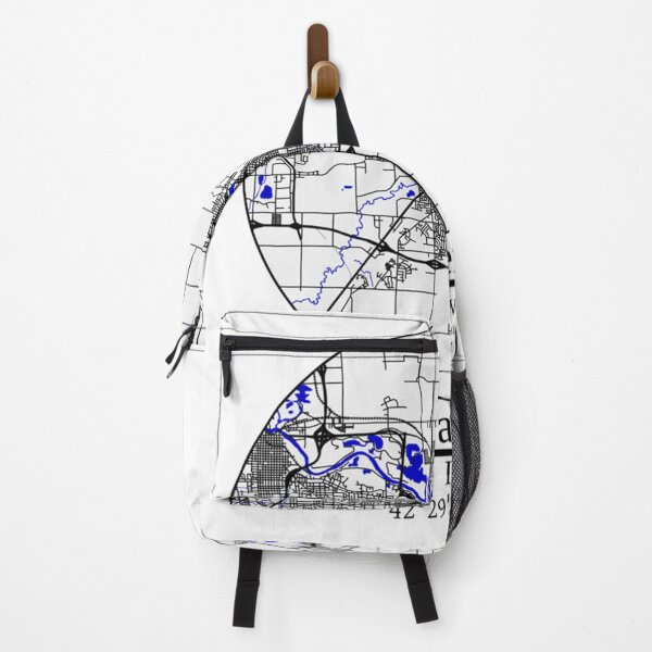 Item preview, Waterloo, Iowa Road Map Art - Blue Rivers and Dark Roads designed and sold by Formatist1.