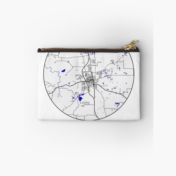 Item preview, Waterloo, Illinois Road Map Art - Blue Rivers and Dark Roads Metal Print designed and sold by Formatist1.
