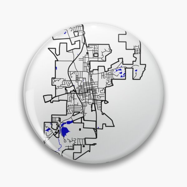 Item preview, Waterloo, Illinois Road Map Art - Blue Rivers and Dark Roads City Limits Style designed and sold by Formatist1.