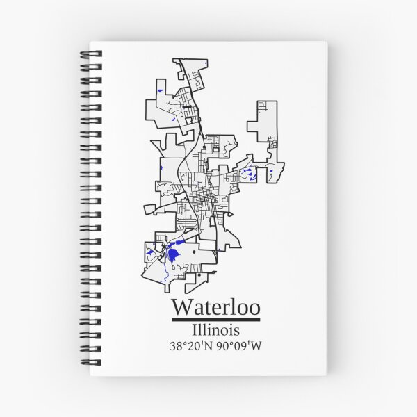 Item preview, Waterloo, Illinois Road Map Art - Blue Rivers and Dark Roads City Limits Style designed and sold by Formatist1.
