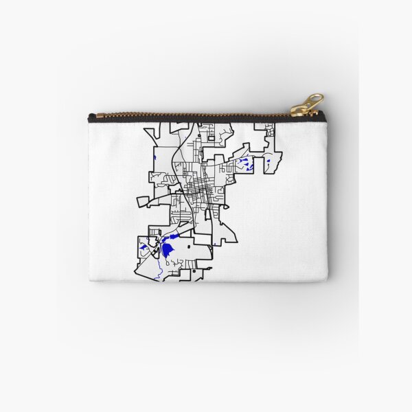 Item preview, Waterloo, Illinois Road Map Art - Blue Rivers and Dark Roads City Limits Style designed and sold by Formatist1.