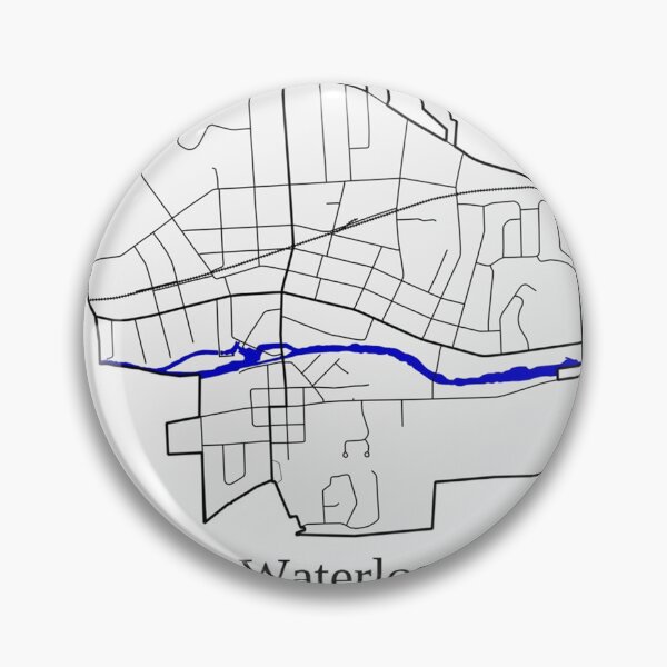 Item preview, Waterloo, New York Road Map Art - Blue Rivers and Dark Roads City Limits Style Framed Art Print designed and sold by Formatist1.