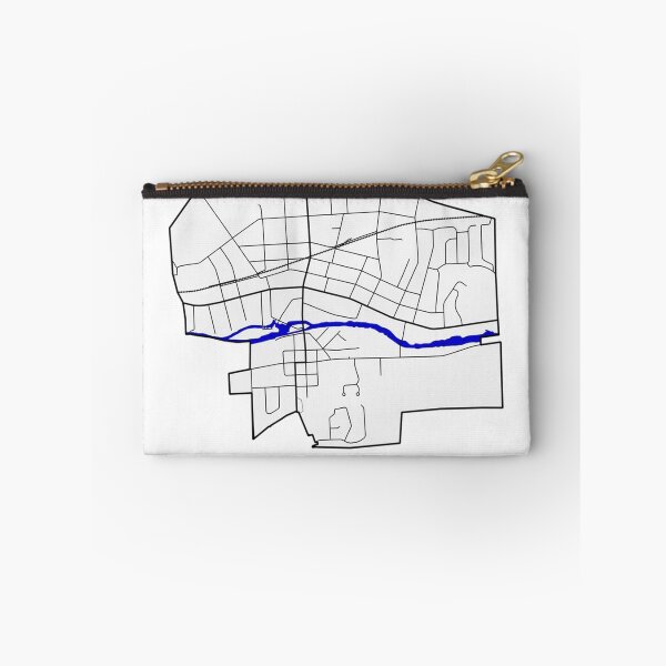 Item preview, Waterloo, New York Road Map Art - Blue Rivers and Dark Roads City Limits Style Framed Art Print designed and sold by Formatist1.