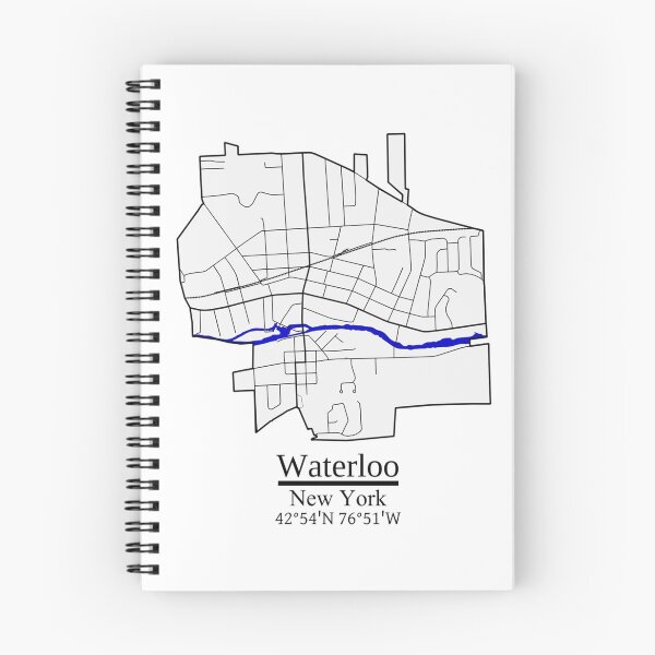 Item preview, Waterloo, New York Road Map Art - Blue Rivers and Dark Roads City Limits Style Framed Art Print designed and sold by Formatist1.