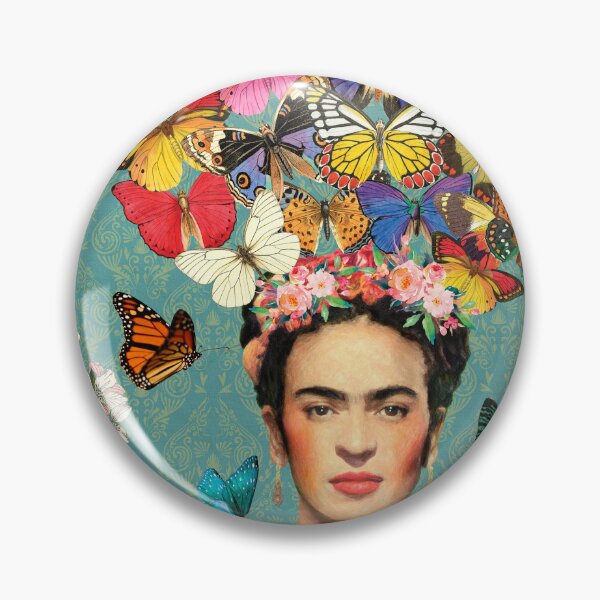 Item preview, Frida Kahlo Butterflies Teal designed and sold by Muycote.
