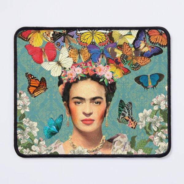 Item preview, Frida Kahlo Butterflies Teal designed and sold by Muycote.