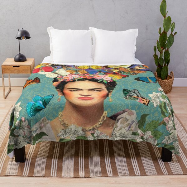 Item preview, Frida Kahlo Butterflies Teal designed and sold by Muycote.