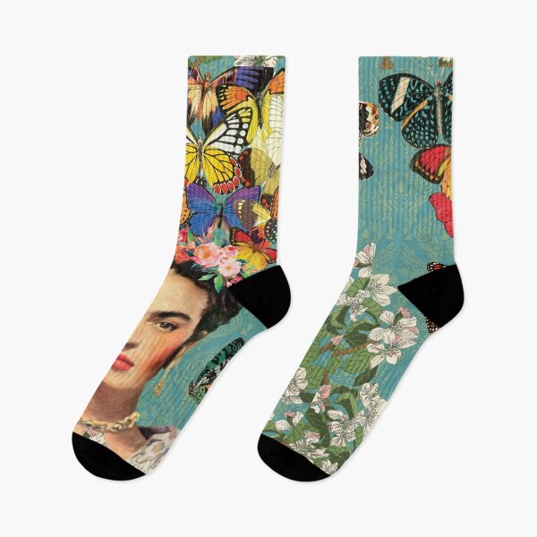 Item preview, Frida Kahlo Butterflies Teal designed and sold by Muycote.