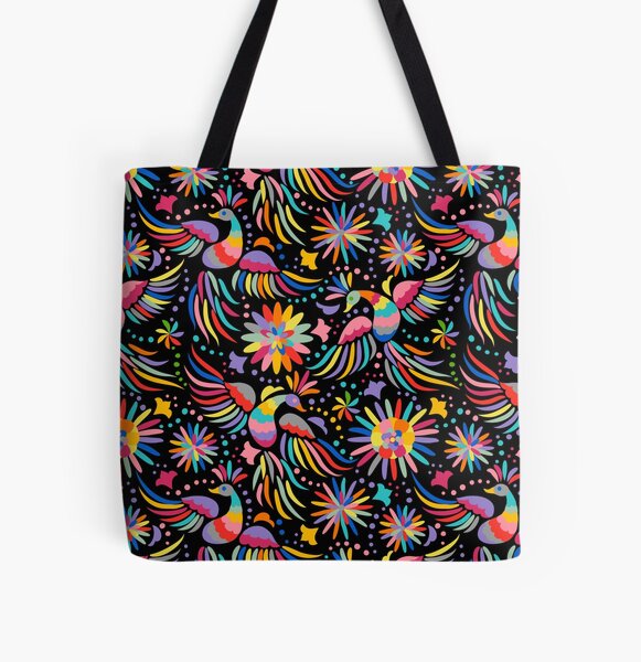 Mexican embroidery seamless pattern All Over Print Tote Bag