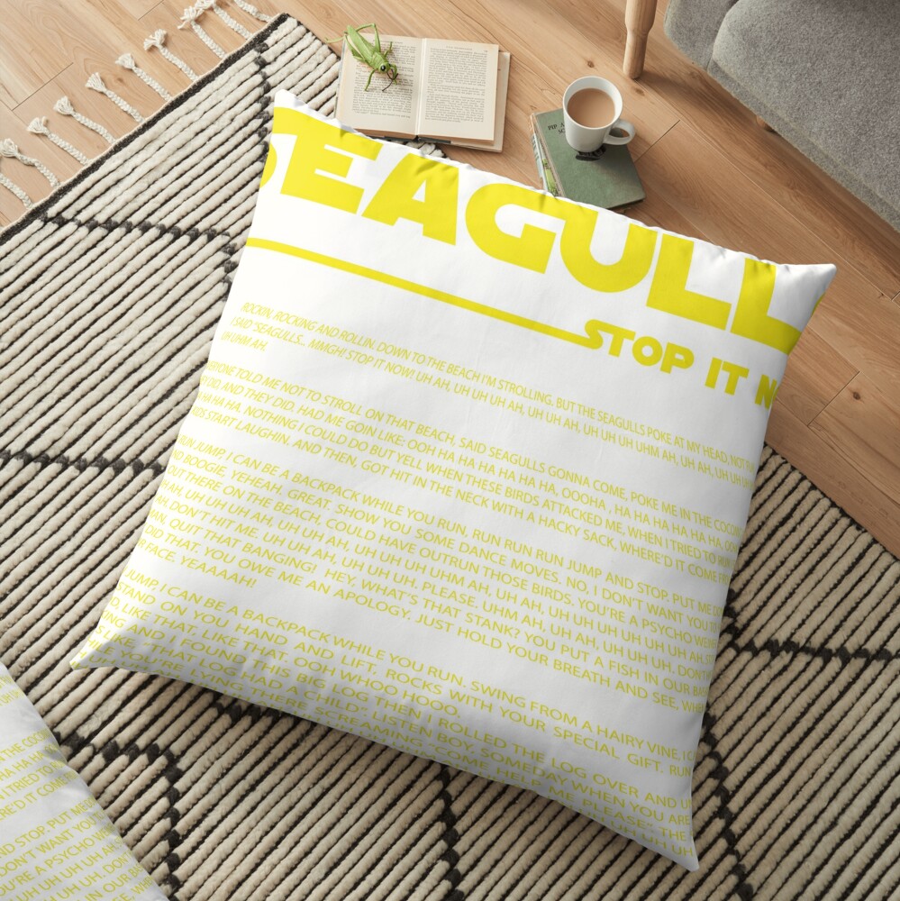 Seagulls Lyrics Floor Pillow By Nielsrevers Redbubble