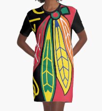 Native American Tribe Chicago American Blackhawks Graphic T-Shirt Dress