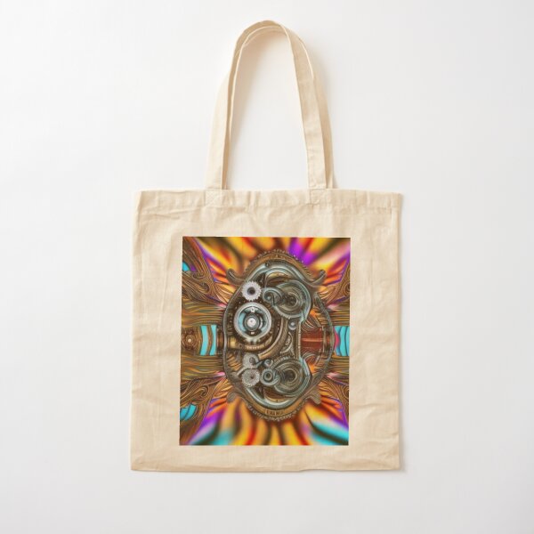 Psychedelic Hypnotic Visual Illusion Cotton Tote Bag
