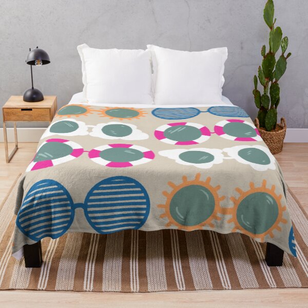 Item preview, Cool beachy sunshades in blue, pink, and tangerine on sand designed and sold by katerosestudios.