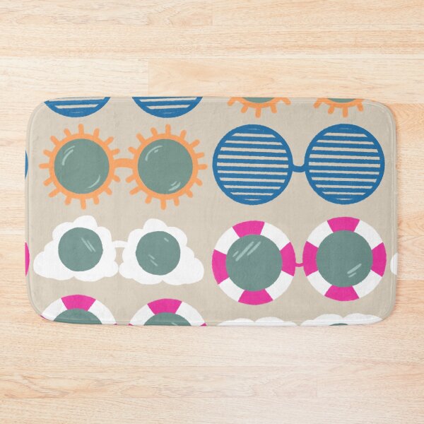 Item preview, Cool beachy sunshades in blue, pink, and tangerine on sand designed and sold by katerosestudios.