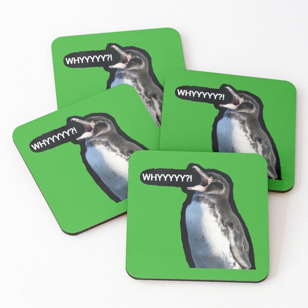 Item preview, Galapagos Penguin questions life (green #35B02C Background) designed and sold by SBPenguins.