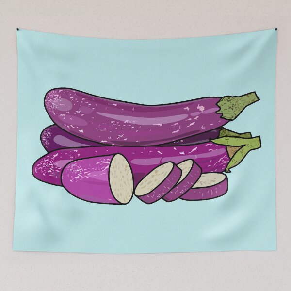 Item preview, Eggplant cartoon illustration designed and sold by Misscartoon.