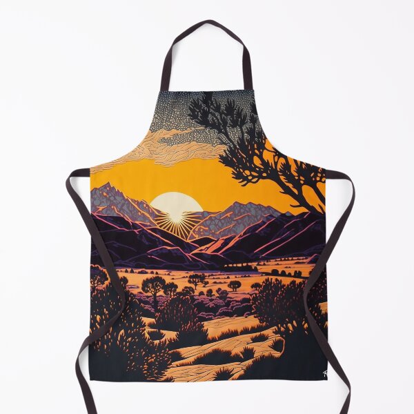 Item preview, WOODCUT OF SUNSET OVER SIERRAS designed and sold by ArtbyRolleen.
