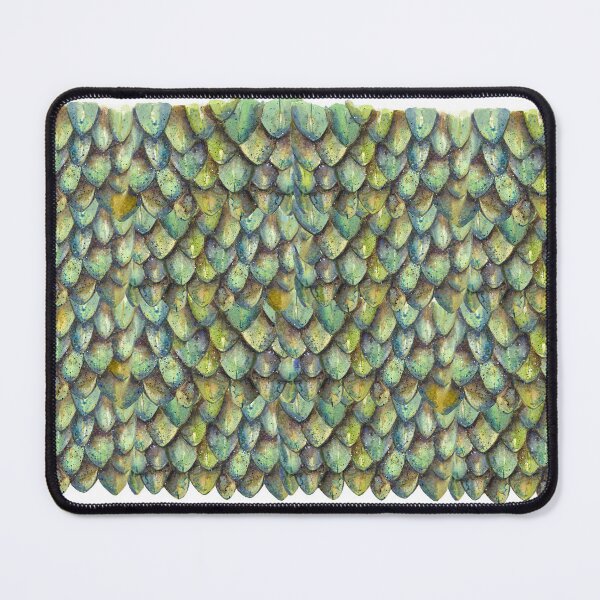 Item preview, Magical Watercolor Green Dragon Scale Pattern designed and sold by Laura Lise Wong.