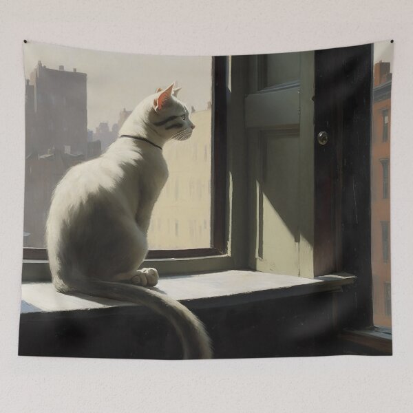 Item preview, Urban observer cat , Vintage art designed and sold by Lonesomefolk.