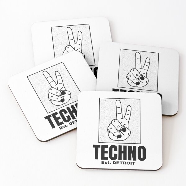 Item preview, TECHNO  - Peace Digits (Black)  designed and sold by Discothreadz.