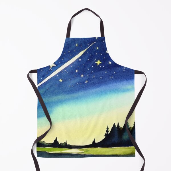 Item preview, Shooting Star in a Night Sky in Watercolor designed and sold by SquishStitches.