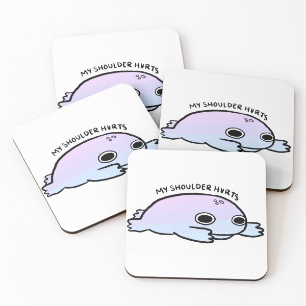 Item preview, My Shoulder Hurts | Sad Pink Purple Blue Frog designed and sold by iristocat.