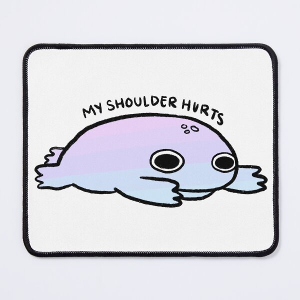 Item preview, My Shoulder Hurts | Sad Pink Purple Blue Frog designed and sold by iristocat.