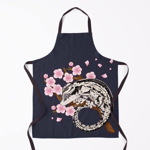Item preview, Black And White Stripe Gargoyle Gecko With Sakura Flowers designed and sold by anacecilia.