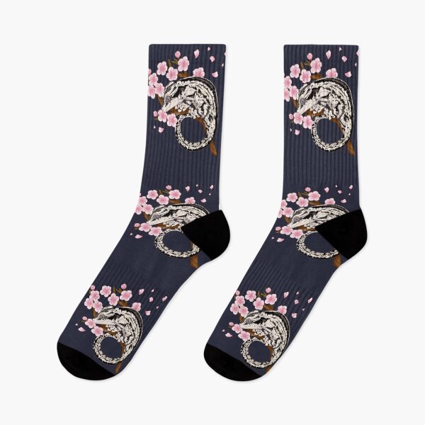 Item preview, Black And White Stripe Gargoyle Gecko With Sakura Flowers designed and sold by anacecilia.