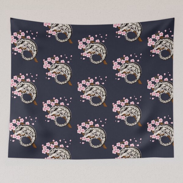 Item preview, Black And White Stripe Gargoyle Gecko With Sakura Flowers designed and sold by anacecilia.