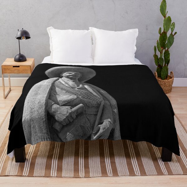 Item preview, Statue of Emiliano Zapata above his tomb - on Black designed and sold by boltjesdesign.