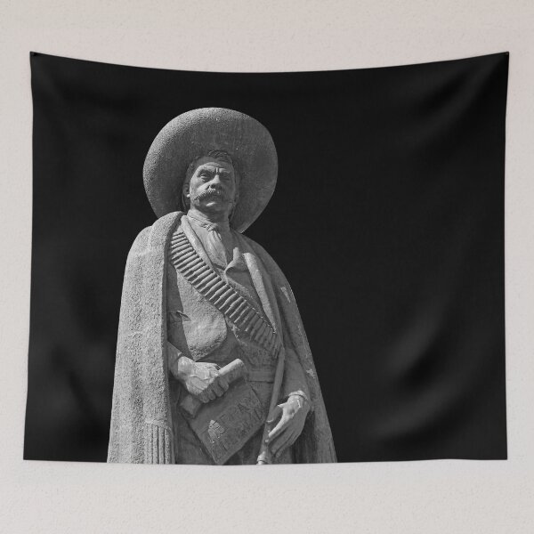 Item preview, Statue of Emiliano Zapata above his tomb - on Black designed and sold by boltjesdesign.