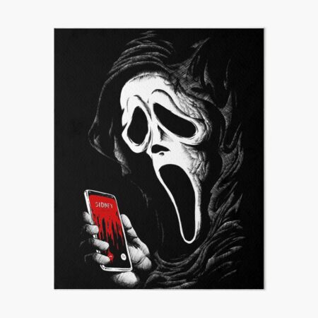 Ghost Face Scream Watercolor Painting Cult Horror Movie Wall 