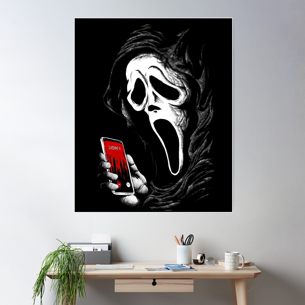 Ghost Face Scream Watercolor Painting Cult Horror Movie Wall 