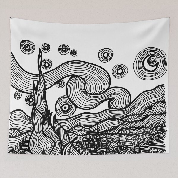 Item preview, Starry night Vincent Van Gogh sketch designed and sold by in-the-mountain.