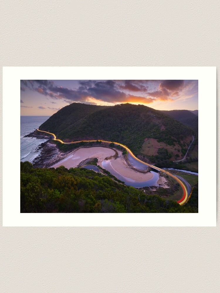 Thumbnail 1 of 3, Art Print, Teddys Lookout, Lorne, Victoria, Australia designed and sold by Chockstone.