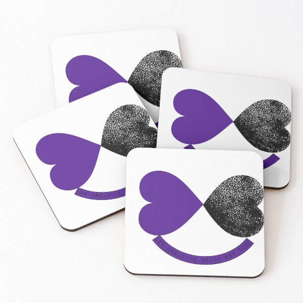 Item preview, 2 Hearts Purple+ Black designed and sold by LedCreativeBrnd.