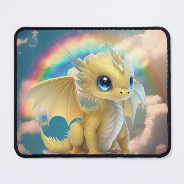 Item preview, Baby Yellow Dragon with Tiny Rainbow Wings and Blue Eyes - Sweet Baby! designed and sold by Dragonstrom.