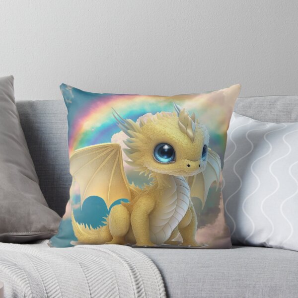 Item preview, Baby Yellow Dragon with Tiny Rainbow Wings and Blue Eyes - Sweet Baby! designed and sold by Dragonstrom.