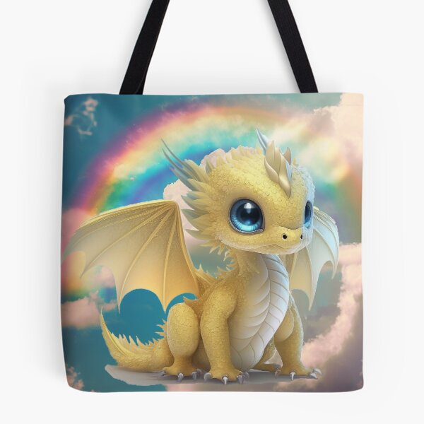 Item preview, Baby Yellow Dragon with Tiny Rainbow Wings and Blue Eyes - Sweet Baby! designed and sold by Dragonstrom.